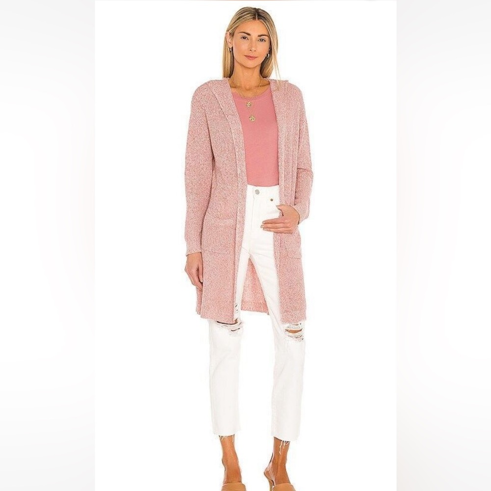 New! One‎ Gray Day Savvy Duster Cardigan Rose